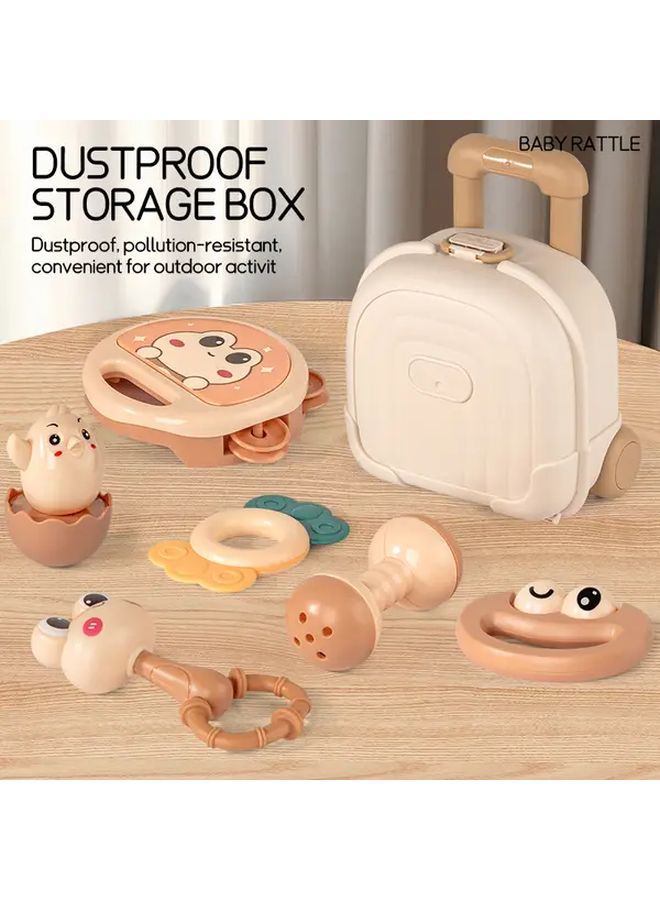 Mother And Baby Rattle Toys Set With Storage Suitcase 6 Accessories Christmas Gift For Newborns - Image 1